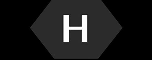 BH logo minimalistic, letters, hexagon, simple, vector, flat
