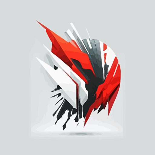 creative logo, futuristic and minimalist, red gardiant, flat, vector style, white background, no text