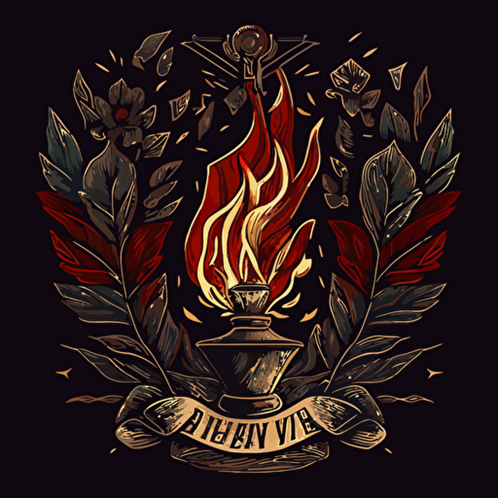 Vector hand drawn victory day illustration, eternal flame