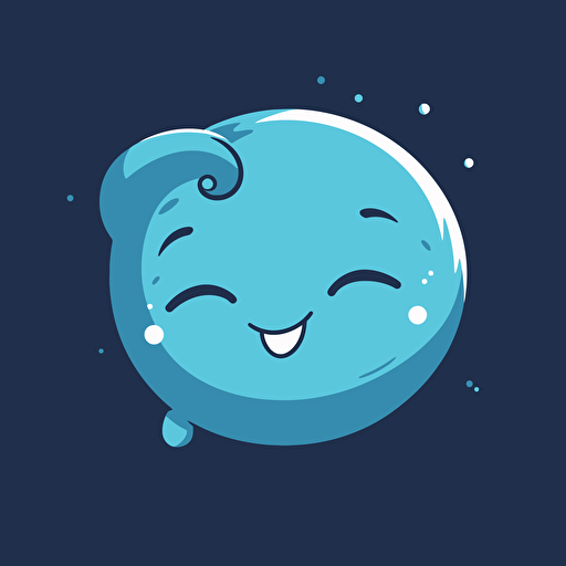 vector style, moon with a smiley face, chibi