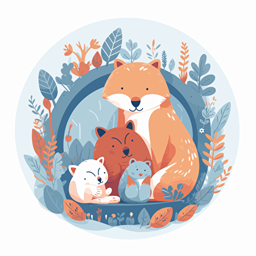 a cuddly spot design, 2d, vector, white background