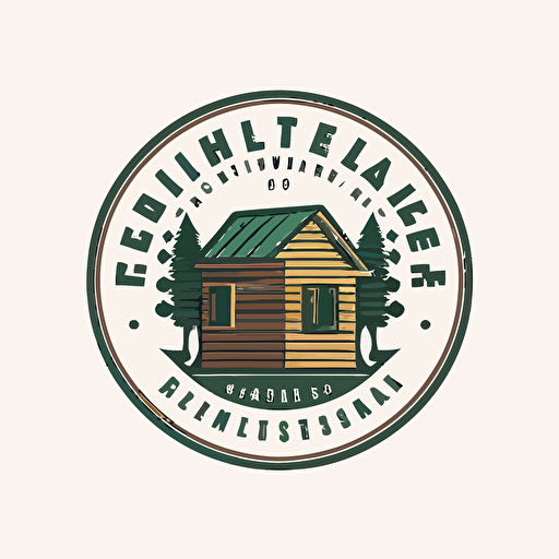 business logo for a small company that builds tiny homes, 3 colors only, vector syle on a white background