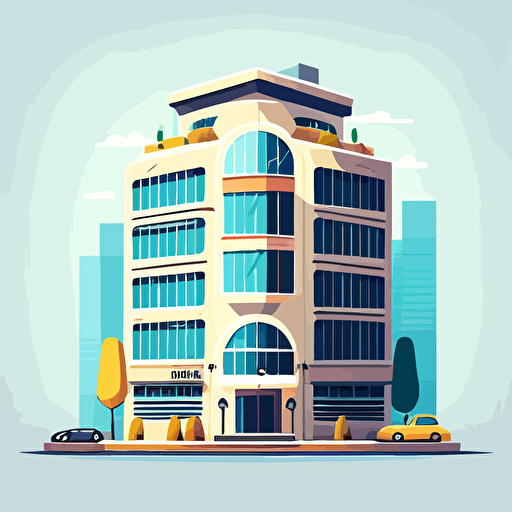 cute business building vector cartoon vector flat