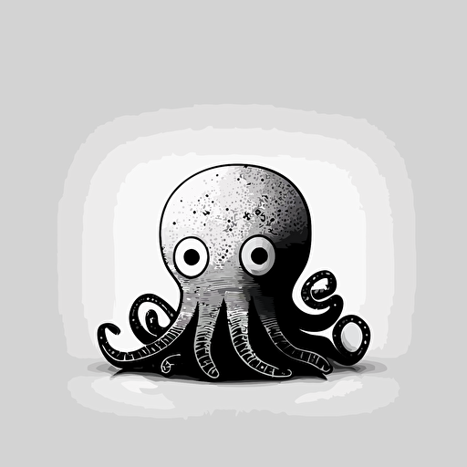 minimalistic black white Vector octopus loco