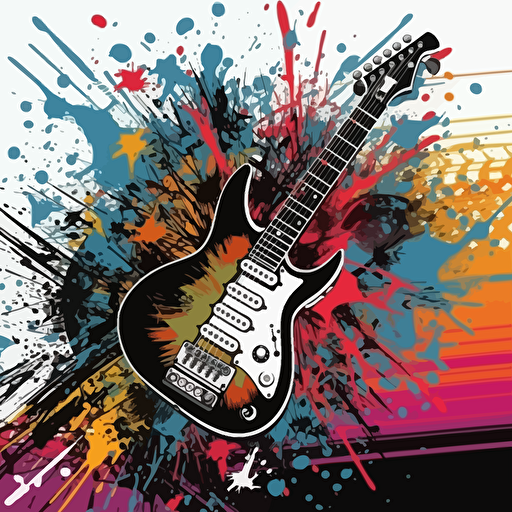 punk rock vector background scene, colorful