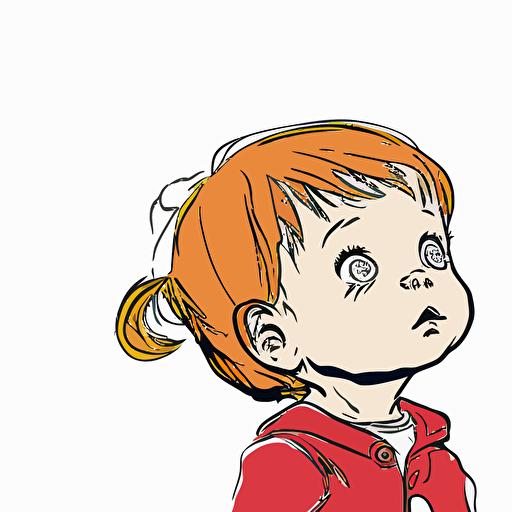 a small child facing up is shot in front, vector, illustration, full color, hd, cartoon, contour, white background