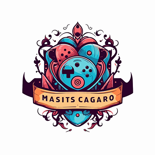 vector art logo for music design for games course. White background