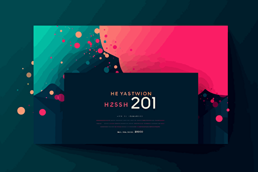 horizontal email invitation on full canvas, End of Year celebration, vector, bright contrasting colors, simple but beautiful
