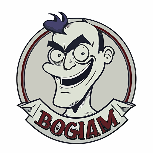 boogieman, vector logo, vector art, emblem, simple cartoon, 2d, no text, white background