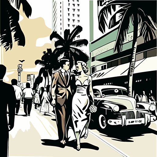 lincoln road 111 miami wedding vector art