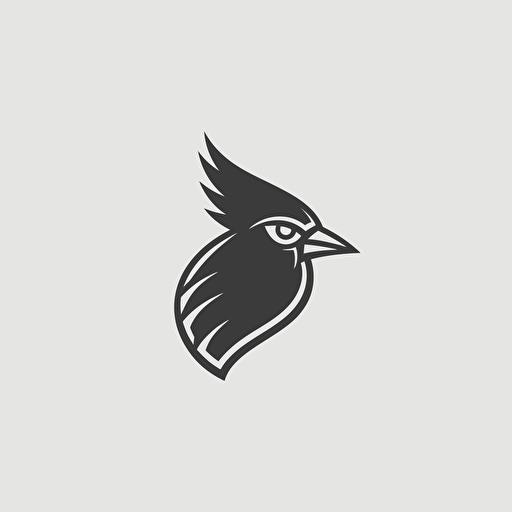 cardinal, professional business logo, minimalistic, greyscale, vector.