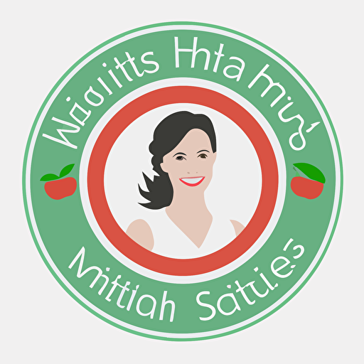 simple flat nutritionist logo, white background, vector style