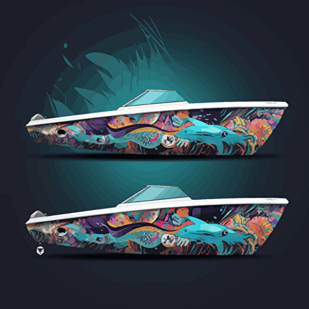 Amazing boat wrap vector design, vector illustration