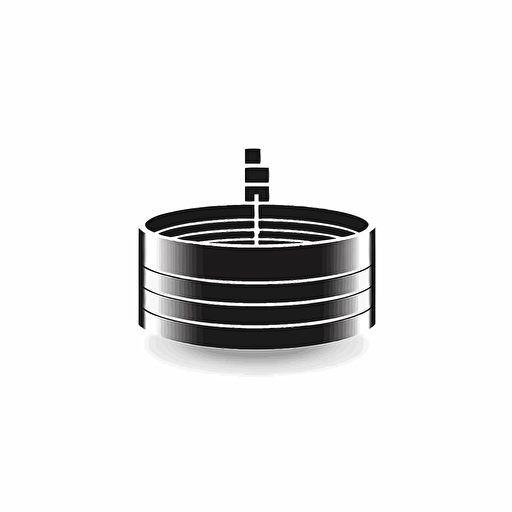 vector stainless steel cylinder bathtub logo design ,flat design,black color, white background