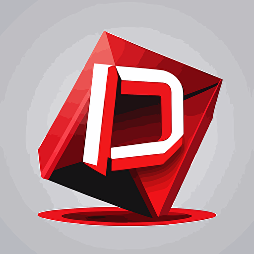Red computer logo, vector, flat 2d, company logo, modern style