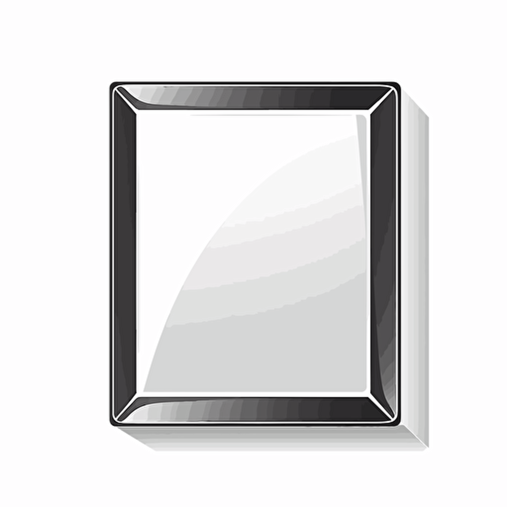 Simplified flat art vector image of a square-shaped mirror on white background 3