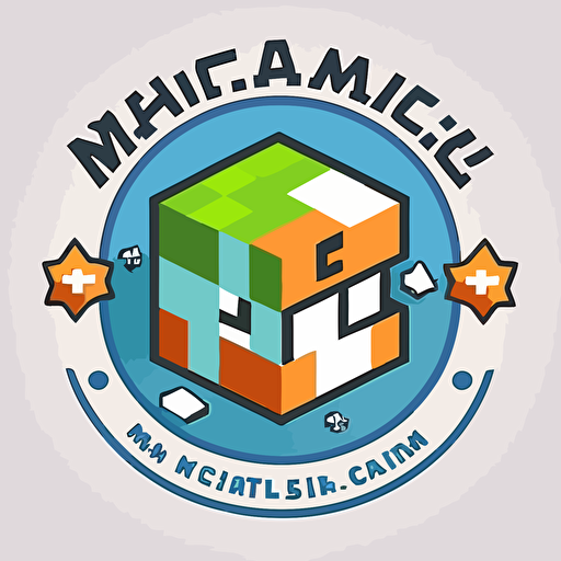 a minimal vector logo design for a minecraft math courses for children