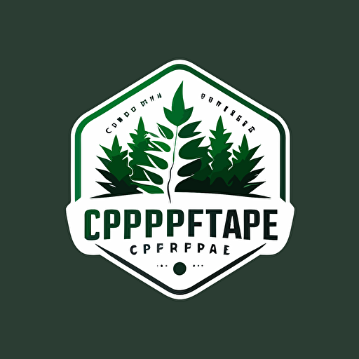 corperate logo, simple, plat desgin, single forest green color, white background, vector logo