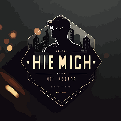 create a filmic logo for Tech Noir, simple and clean vector