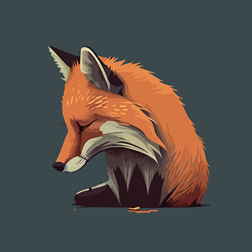 muzzle of a sad fox. vector, flat 2d