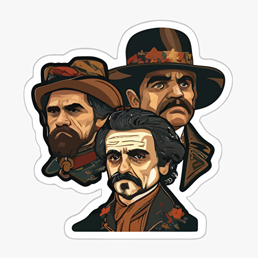 4 cavaliers vector art sticker