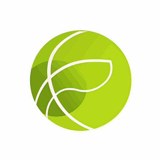 simple vector logo::1 tennis ball for 8U , detailed, white background