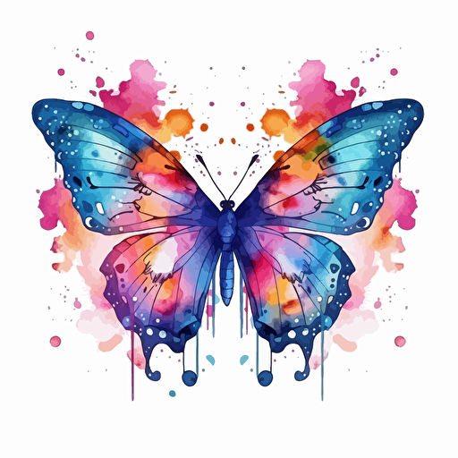 amazing and cute watercolor butterfly design, vector