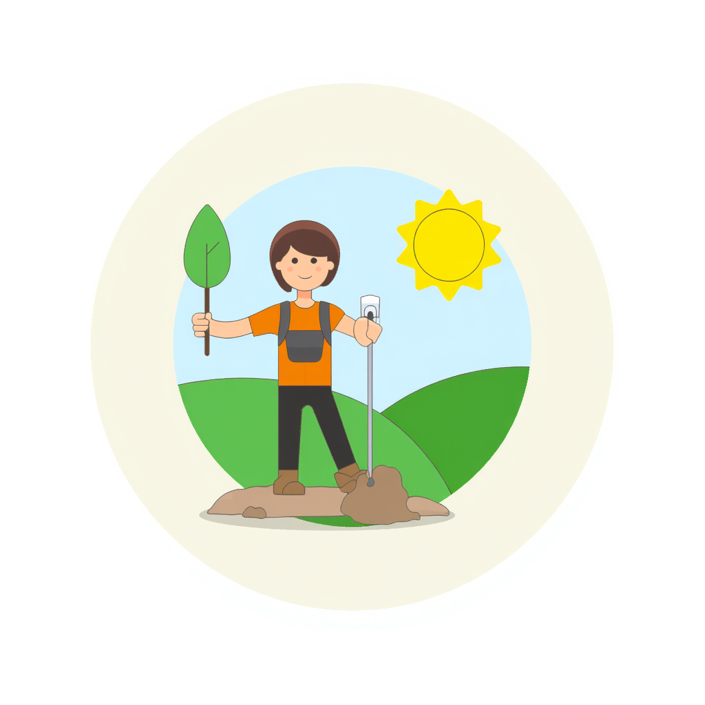 a person exploring nature