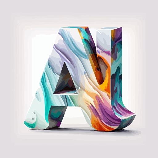 symbolic, iconic logo of marble, letter A, Letter H , colorful vector, on white background