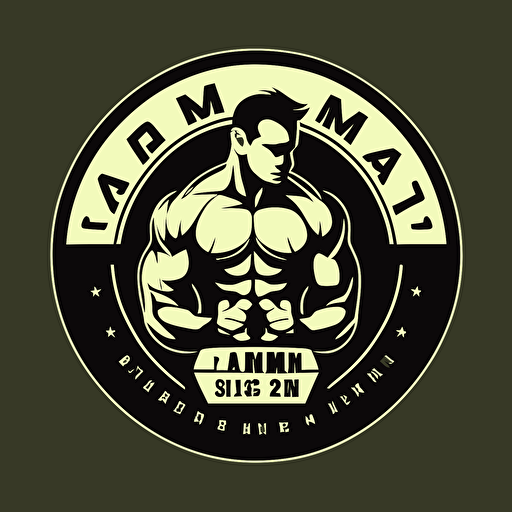 a gym logo minmalsim,2d,vector,flat