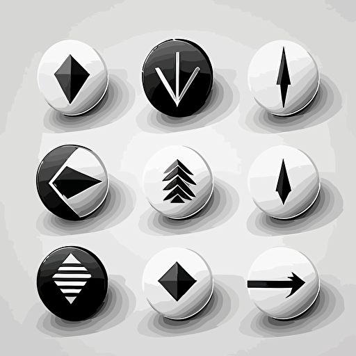 original arrow buttons , black on white, vector