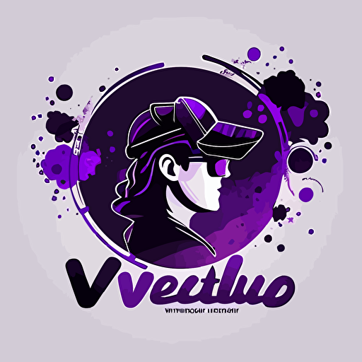 Simple Vecto logo for Online collaboration software with VR, Artsy vector, simple, flat, purple theme