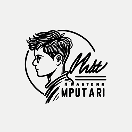 logo for youth filmmaker in black and white vector linework, simple and modern