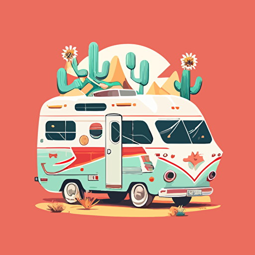 vector cute illustration of an RV