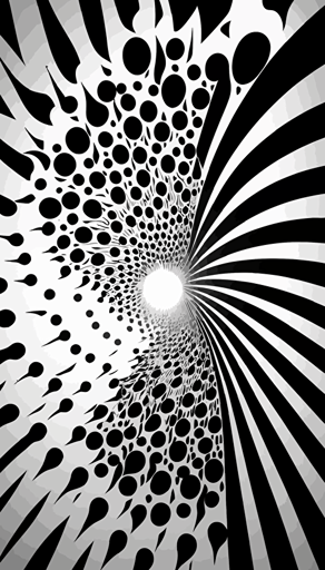 a burst of energy drawn confusing op art vector illustration, black on white, parametric lovecraftian pattern