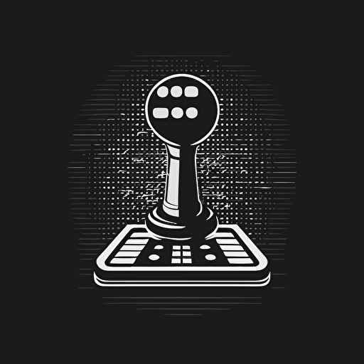 arcade joystick, logo, minimal, negative space, big outline, vector