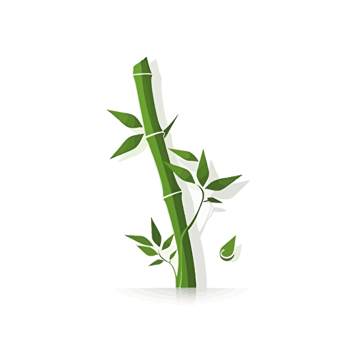 logo, lettre B and I, with bamboo, flat, vector, white background
