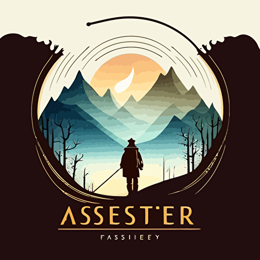 a seeker's journey, logo, minimalist, vector
