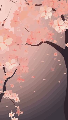 sakura blossom petals wallpaper, abstract, japanese, peaceful, flat vector