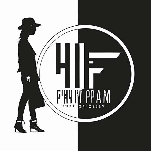 a emblem logo for a fashion brand, hip, young, urban, flat design, black and white, iconic, simple, vector
