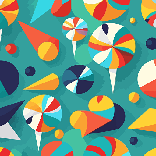 create seamless pattern, colourful, shapes, flat design, vector, high resolution