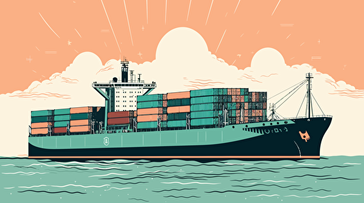 an illustration vector of a container ship