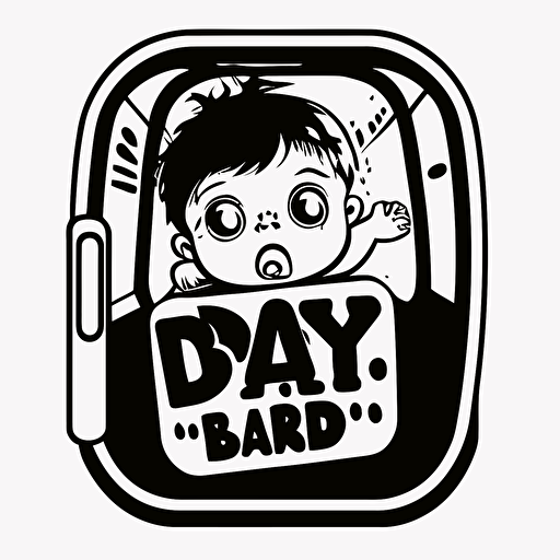 baby on board sticker, vector, funny