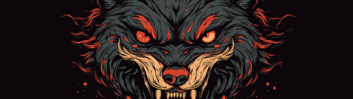 vector illustration of a loup garou, legend, frightening wolf