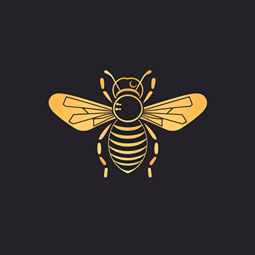 flat logo design, vector, modern, minimalistic bee symbol,
