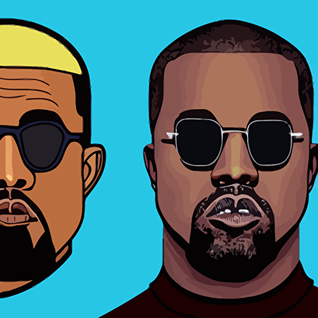 portrait kanye west sunglasses stars sky fairies detailed face enchanted psychedelic vector art illustration gears war cell shaded illustration gta 5 artwork kanye west style gta 5 loading screen stephen bliss hieronymus bosch frank frazetta