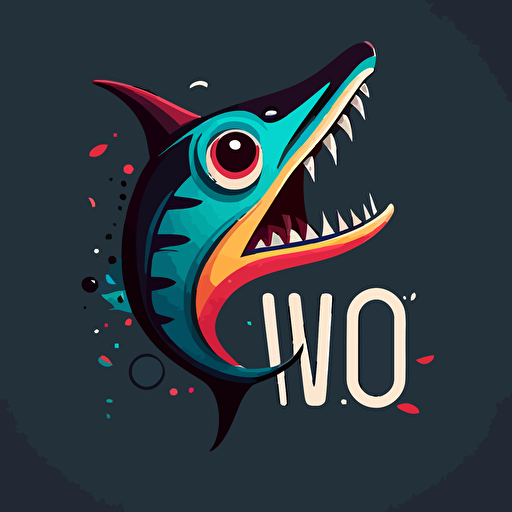Design a logo for "WAHOO", minimalistic, fashion, colorful, vector, including the letter "WAHOO" and a surprised expression, style of TikTok