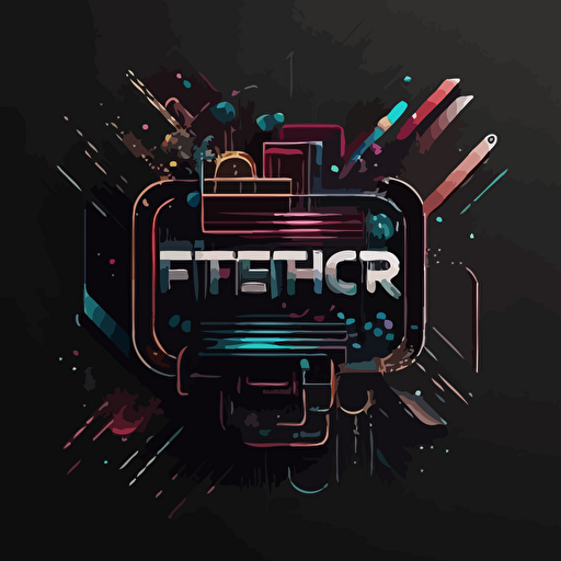 techno computer web modern design tv show logo vectorial minimaliste named fr