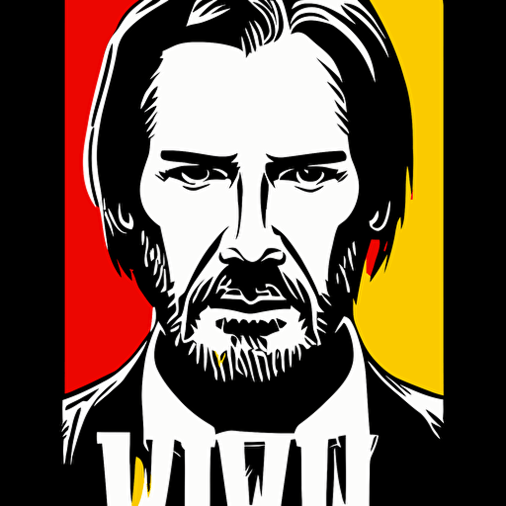 individual john wick portrait retro futurist illustration art butcher billy sticker colorful illustration highly detailed simple smooth clean vector curves jagged lines vector art smooth andy warhol style