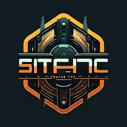 sci-fi logo flat vector hd